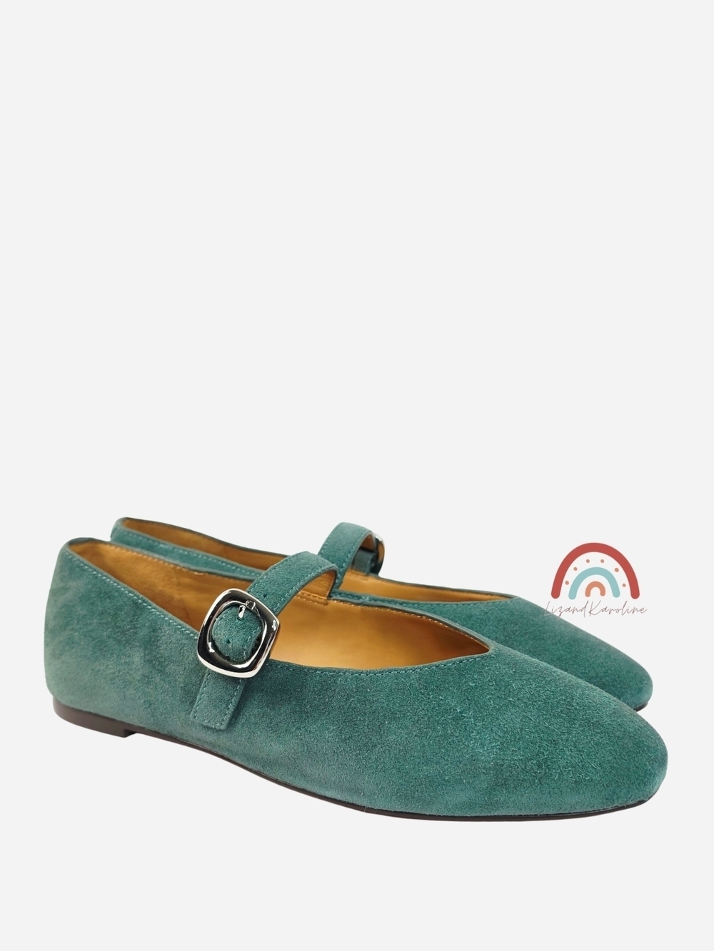 New! Madewell The Remy Mary Jane Flat in Leather Suede Architect Green - Picture 3 of 15